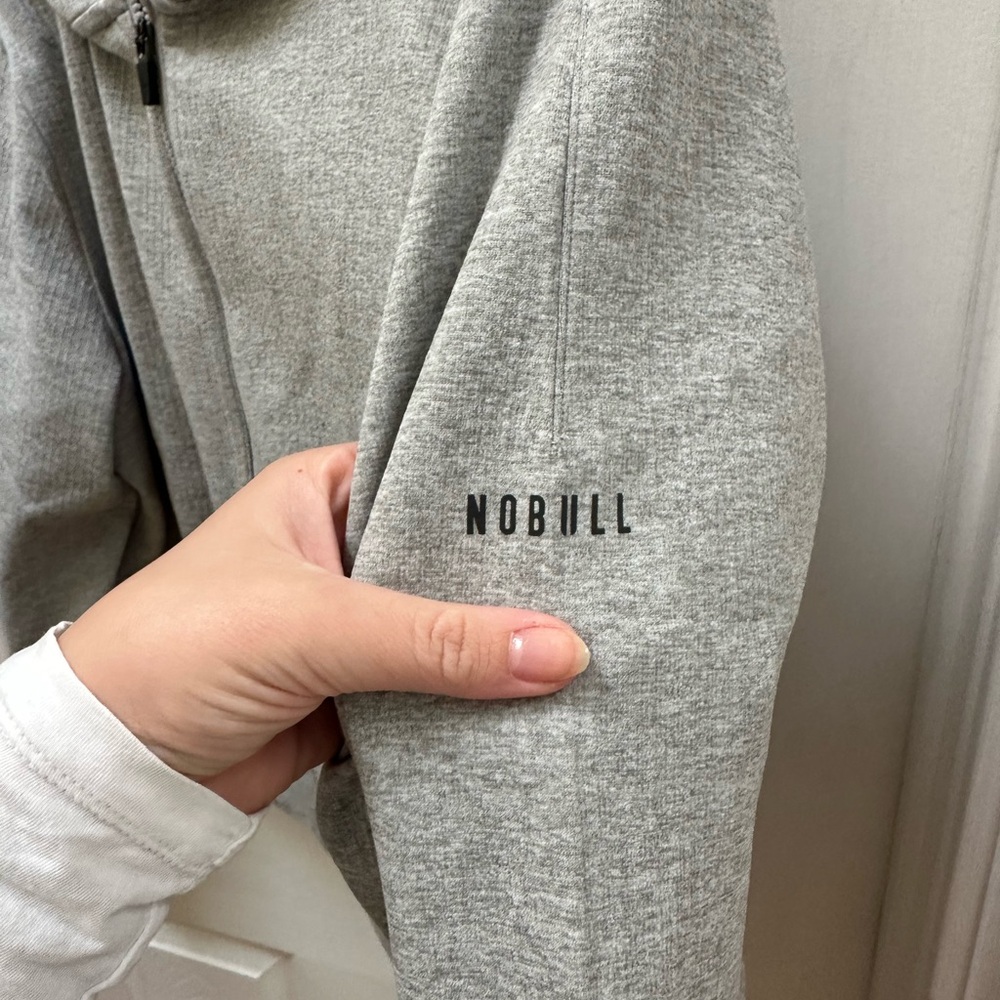 NOBULL Women's Drive Heather Gray Pullover Hoodie zip sweatshirt L Large - Picture 4 of 9